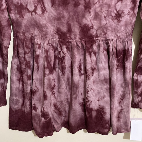 BAEA Tie Dye Coco Peplum Tunic Long Sleeve Top NWT Size M - Picture 6 of 12